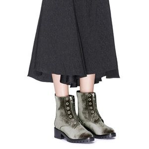 Phillip Lim boots Hayette velvet combat boots 38